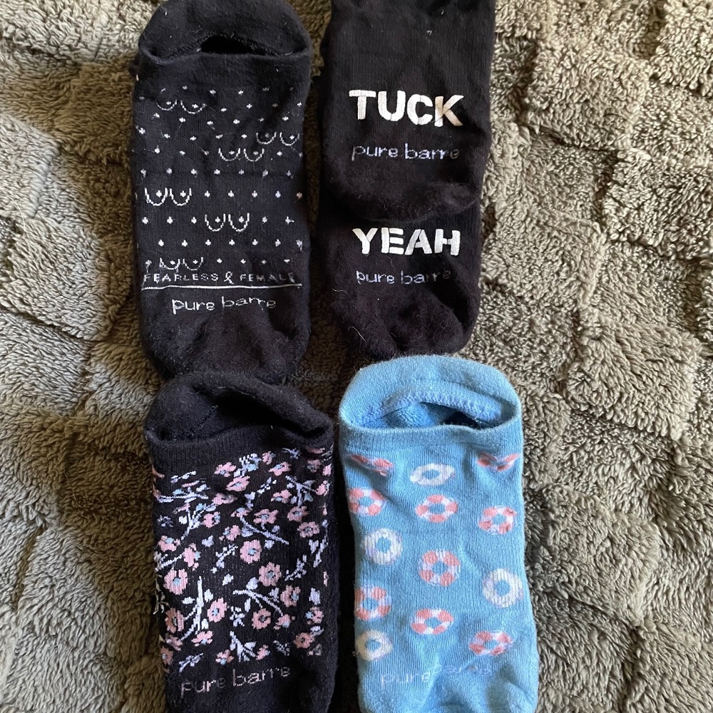 Pure Barre Sticky Socks, 4 Pairs